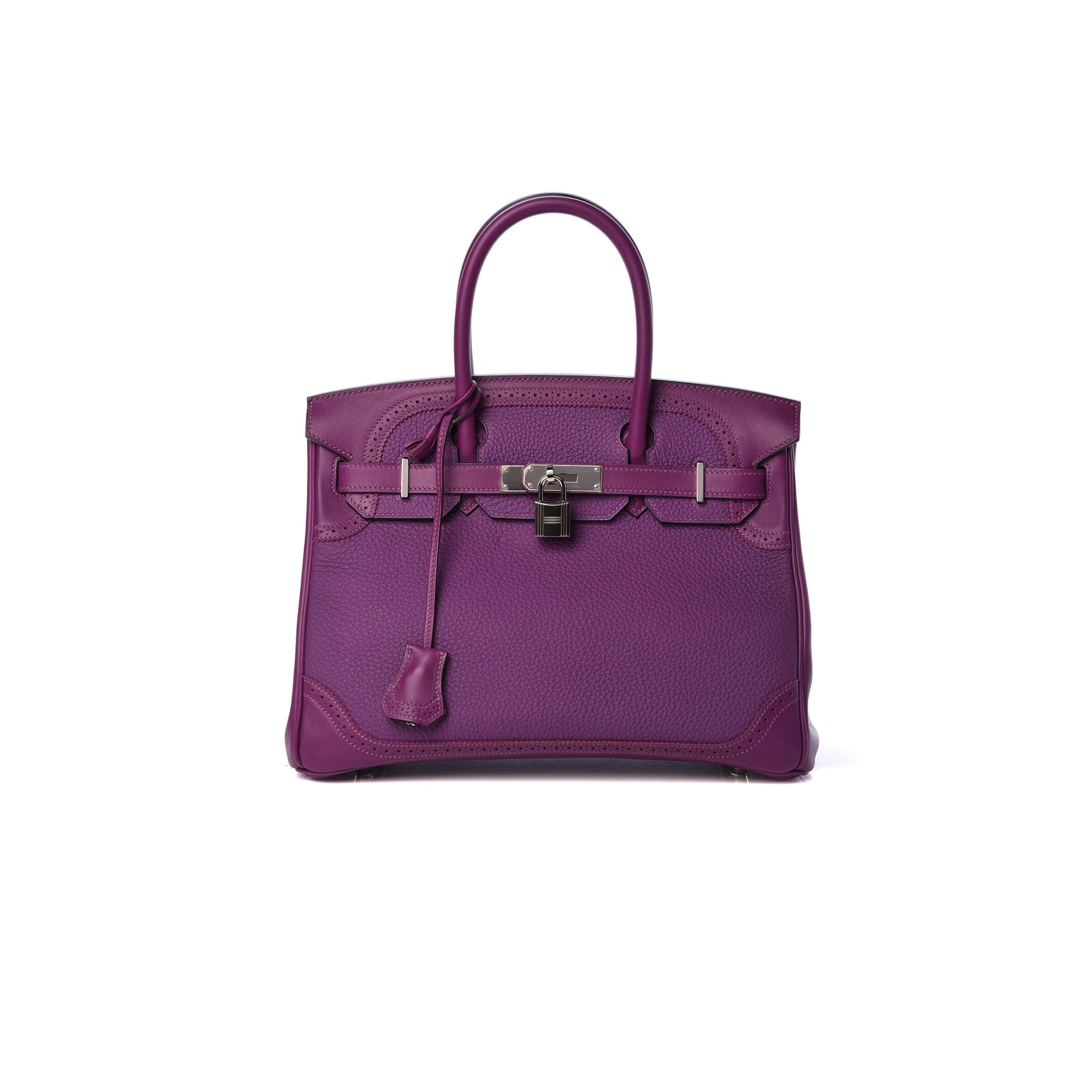 H**me5 BIRKIN 30 LACE SERIES ANEMONE PURPLE SILVER BUCKLE 488484 (30*22*15cm) Master Quality